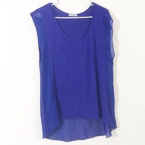 Issi Sheer Royal Cobalt Blue Blouse Top